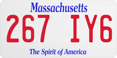 MA license plate 267IY6