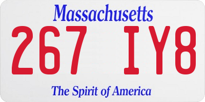 MA license plate 267IY8