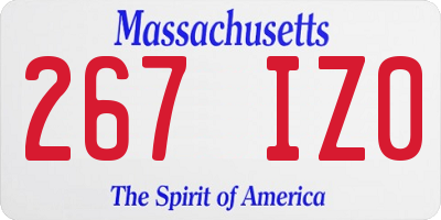 MA license plate 267IZ0