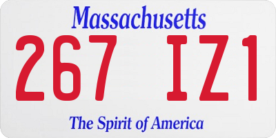 MA license plate 267IZ1