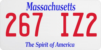 MA license plate 267IZ2