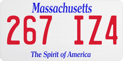 MA license plate 267IZ4