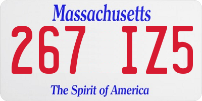 MA license plate 267IZ5