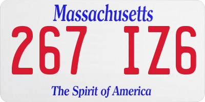 MA license plate 267IZ6