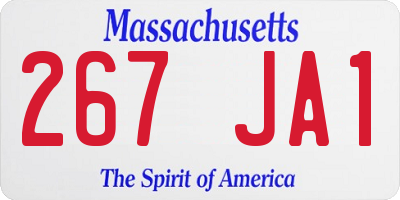 MA license plate 267JA1