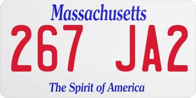 MA license plate 267JA2