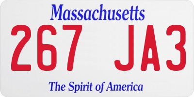 MA license plate 267JA3