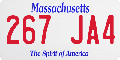 MA license plate 267JA4