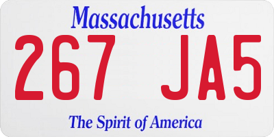 MA license plate 267JA5