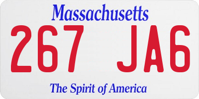 MA license plate 267JA6