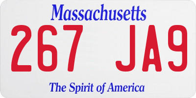 MA license plate 267JA9