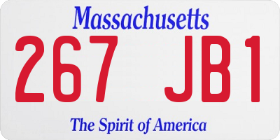 MA license plate 267JB1