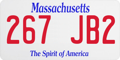 MA license plate 267JB2