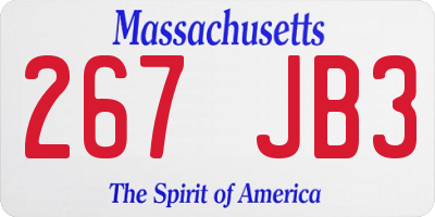 MA license plate 267JB3
