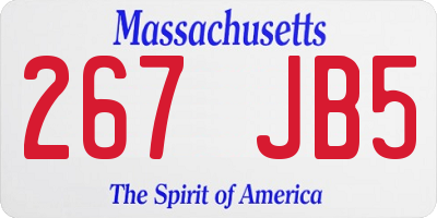 MA license plate 267JB5
