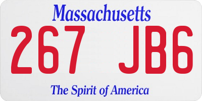 MA license plate 267JB6