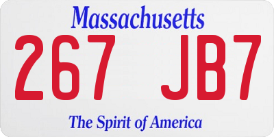 MA license plate 267JB7