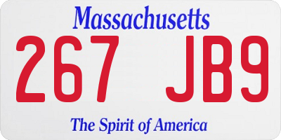 MA license plate 267JB9