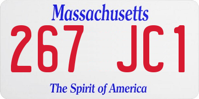 MA license plate 267JC1