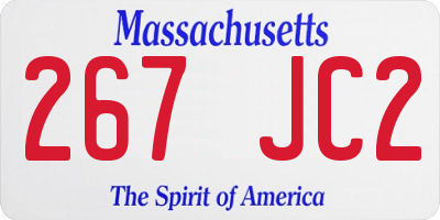 MA license plate 267JC2