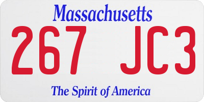 MA license plate 267JC3