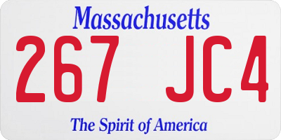 MA license plate 267JC4