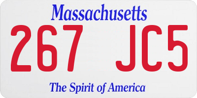MA license plate 267JC5