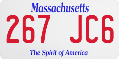 MA license plate 267JC6