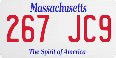MA license plate 267JC9