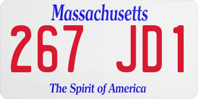 MA license plate 267JD1