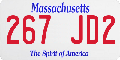 MA license plate 267JD2