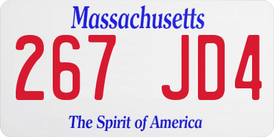 MA license plate 267JD4
