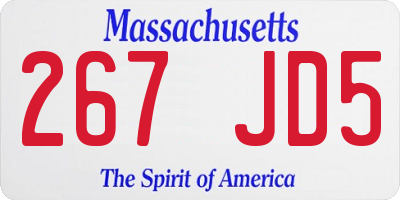 MA license plate 267JD5