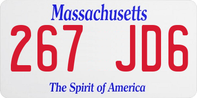 MA license plate 267JD6