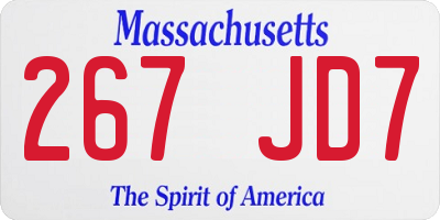 MA license plate 267JD7