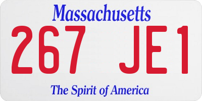 MA license plate 267JE1