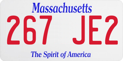 MA license plate 267JE2