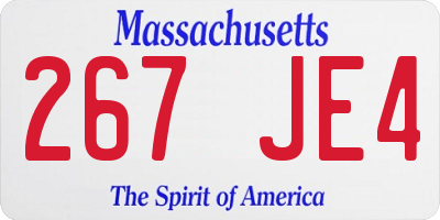 MA license plate 267JE4