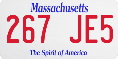 MA license plate 267JE5