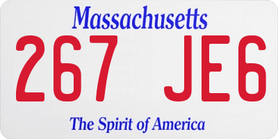 MA license plate 267JE6