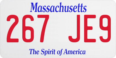 MA license plate 267JE9