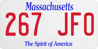 MA license plate 267JF0