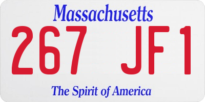 MA license plate 267JF1