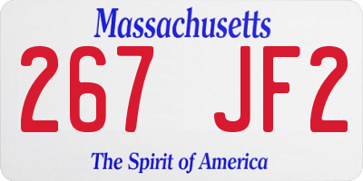 MA license plate 267JF2