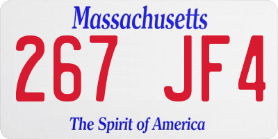 MA license plate 267JF4