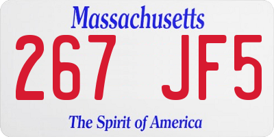 MA license plate 267JF5