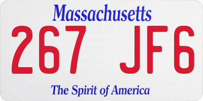 MA license plate 267JF6