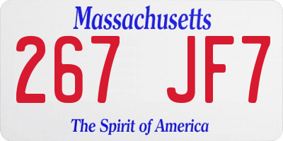 MA license plate 267JF7
