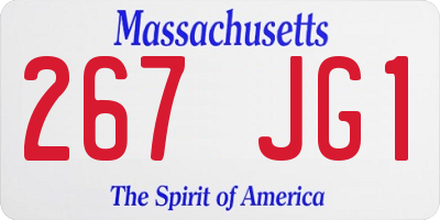 MA license plate 267JG1