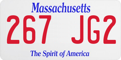 MA license plate 267JG2